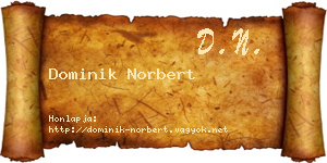 Dominik Norbert névjegykártya